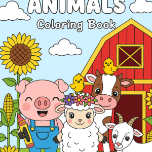 CUTE FARM ANIMALS COLORING BOOK (Digital Download, 39 Pages)